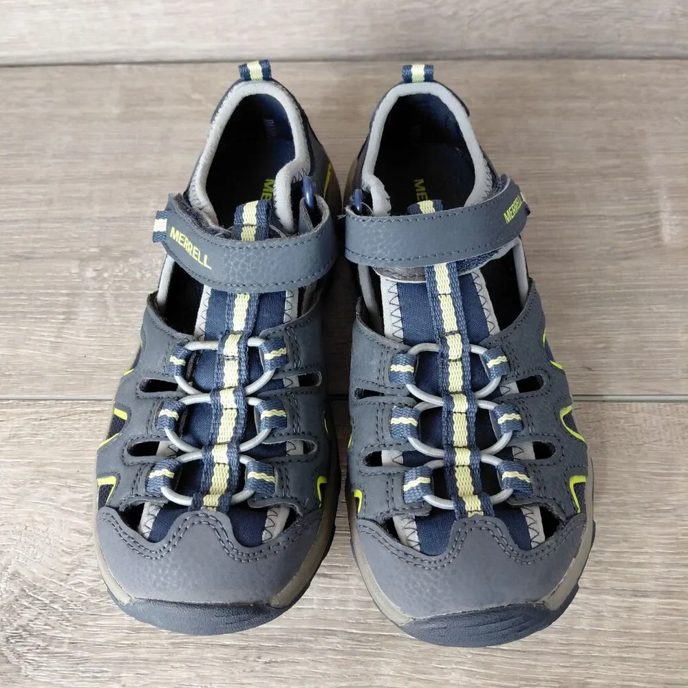 Merrell Sandals Kids 3 Gray Hydro H2O Hiker Slip On Outdoor Hiking Beach Shoes